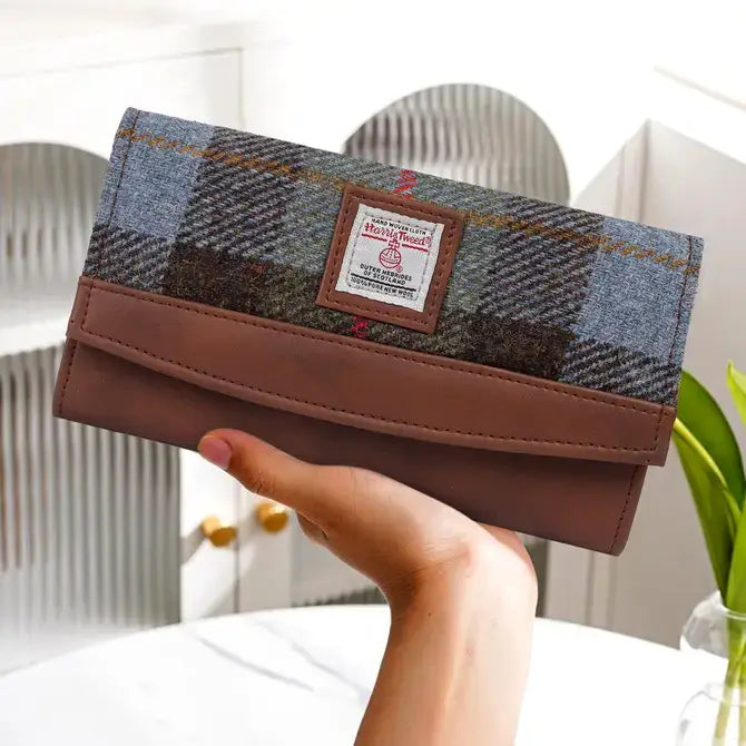Harris Tweed Clutch Green