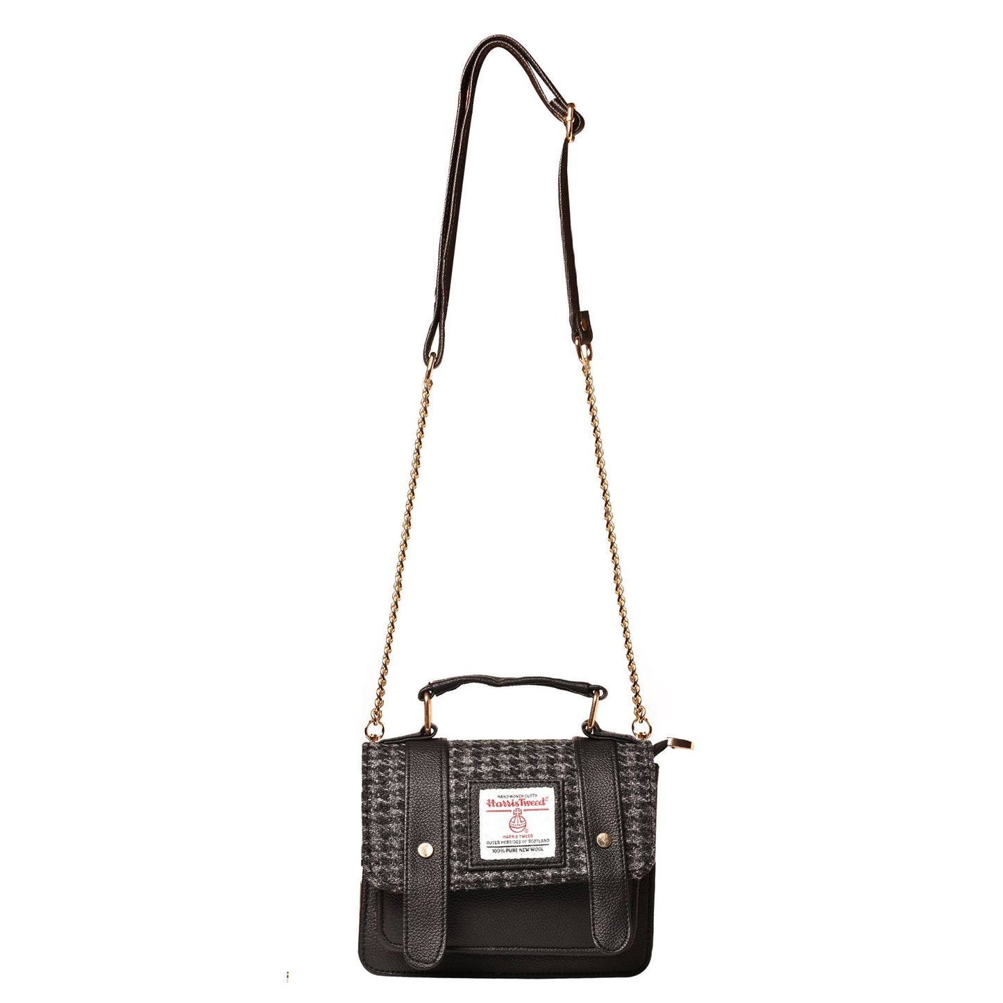 Harris Tweed Satchel Bag Black