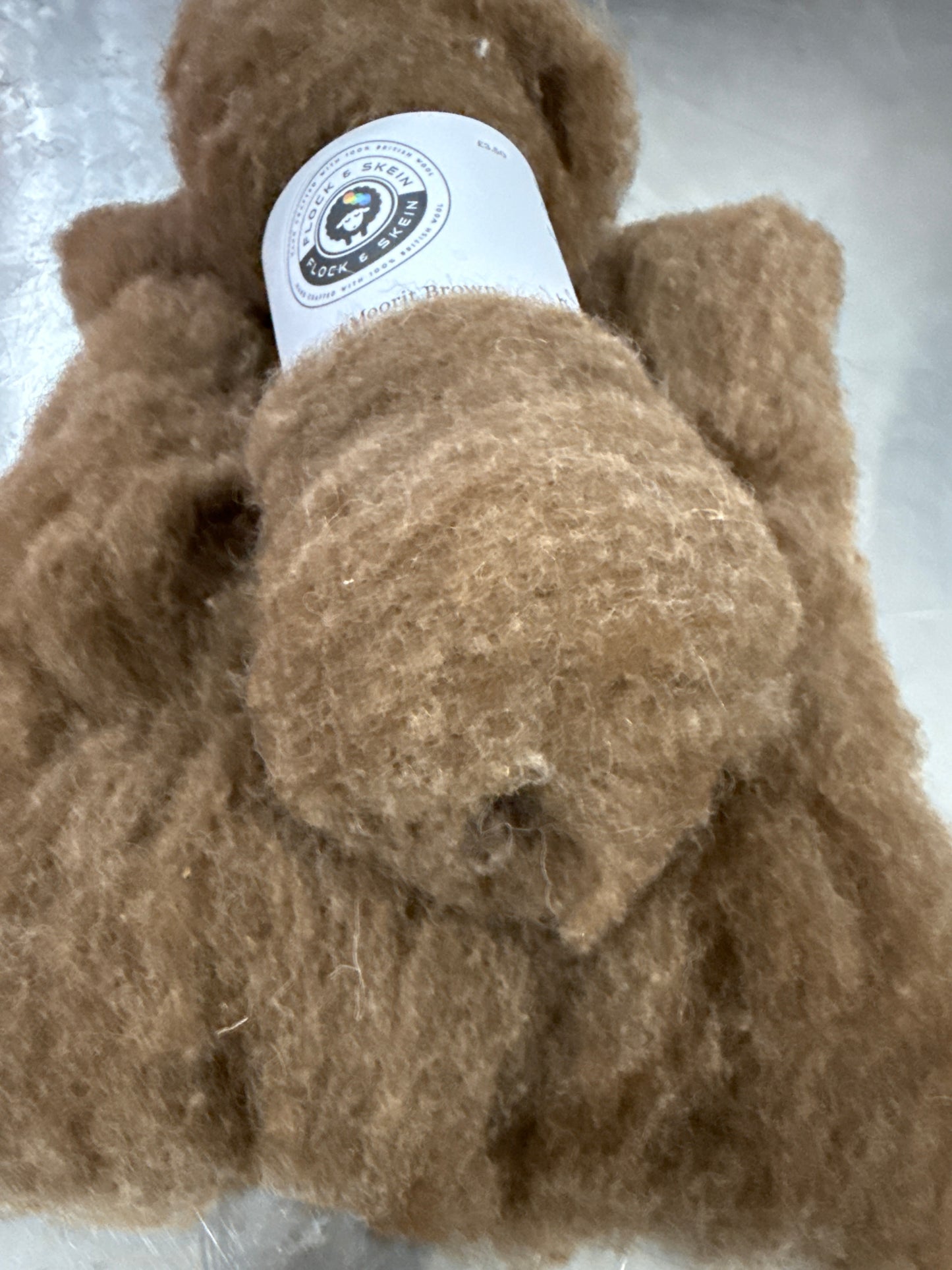Carded Shetland Batt -Natural White / Grey Fawn
