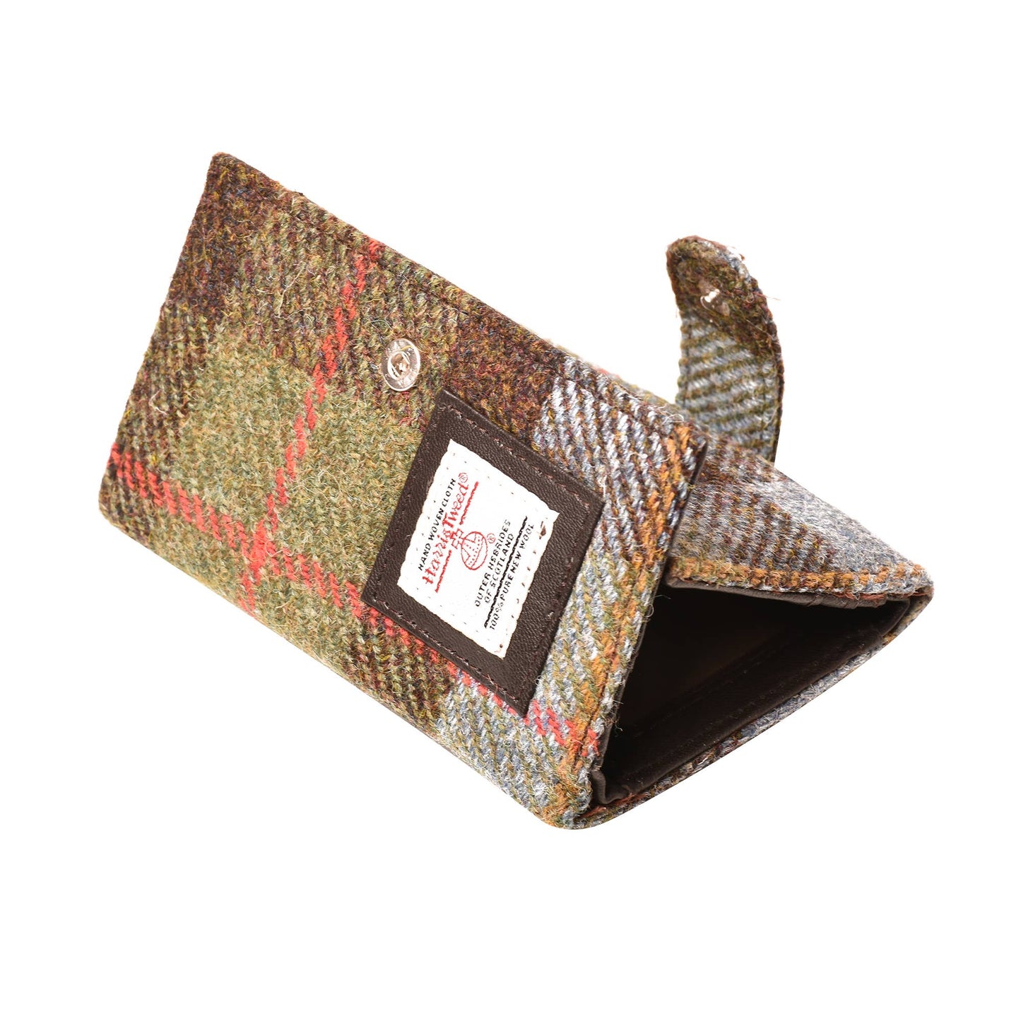 Harris Tweed Wallet Trifold Flap Green