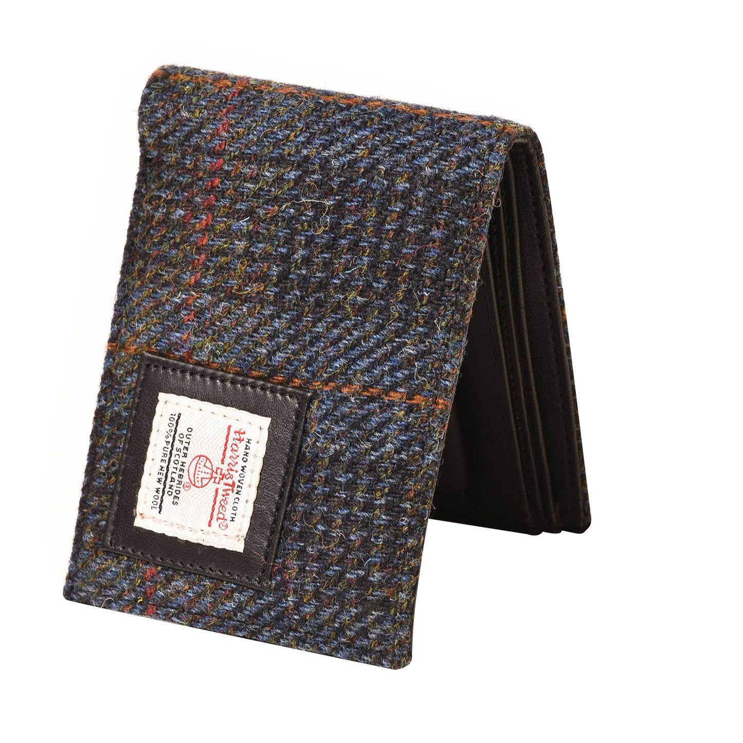 Harris Tweed Wallet Card Pocket Curved Navy Blue