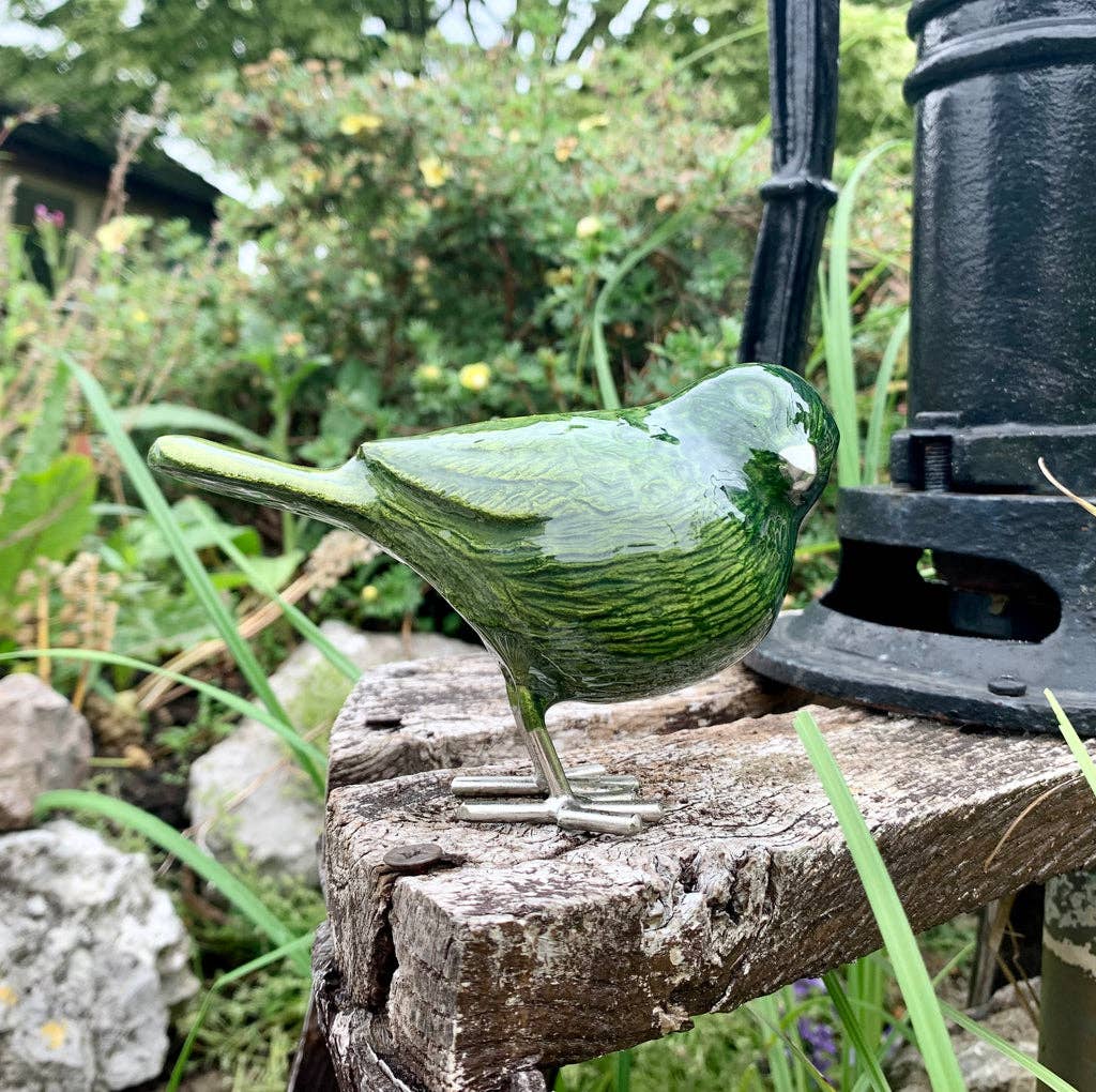 Brushed Lime Bird 12.5 cm