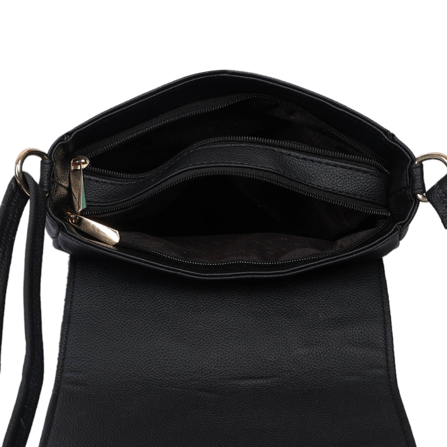 Harris Tweed Cross Body Saddle Bag Black