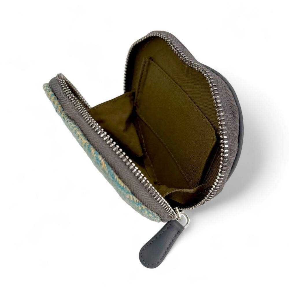 Heart Purse Turquoise Herringbone