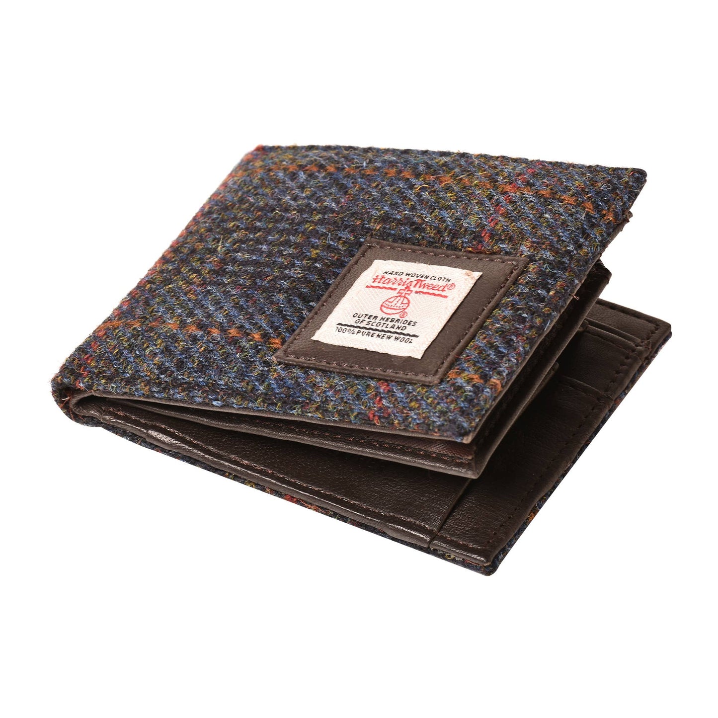Harris Tweed Wallet Center Flap Navy Blue