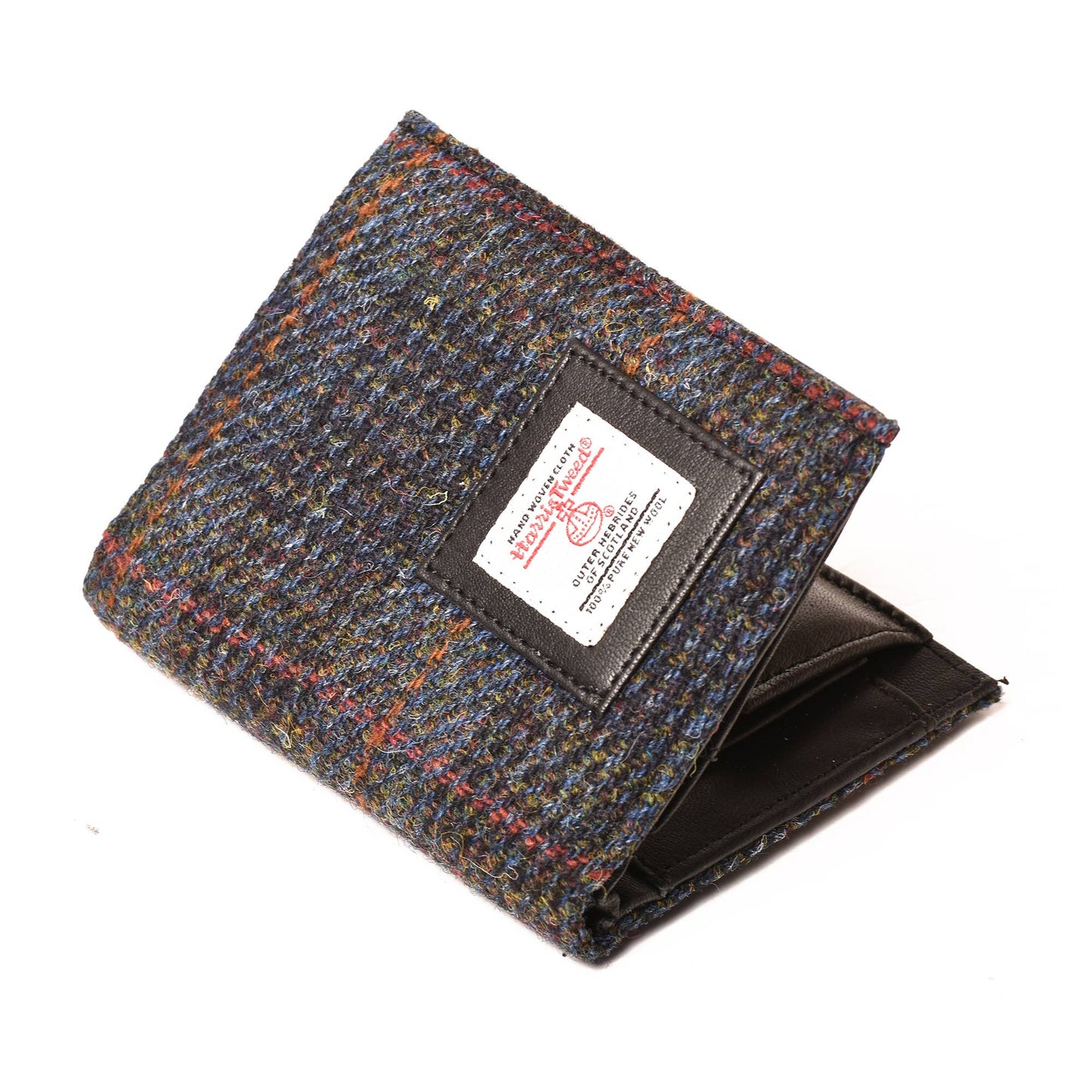 Harris Tweed Wallet Small Bifold Navy Blue