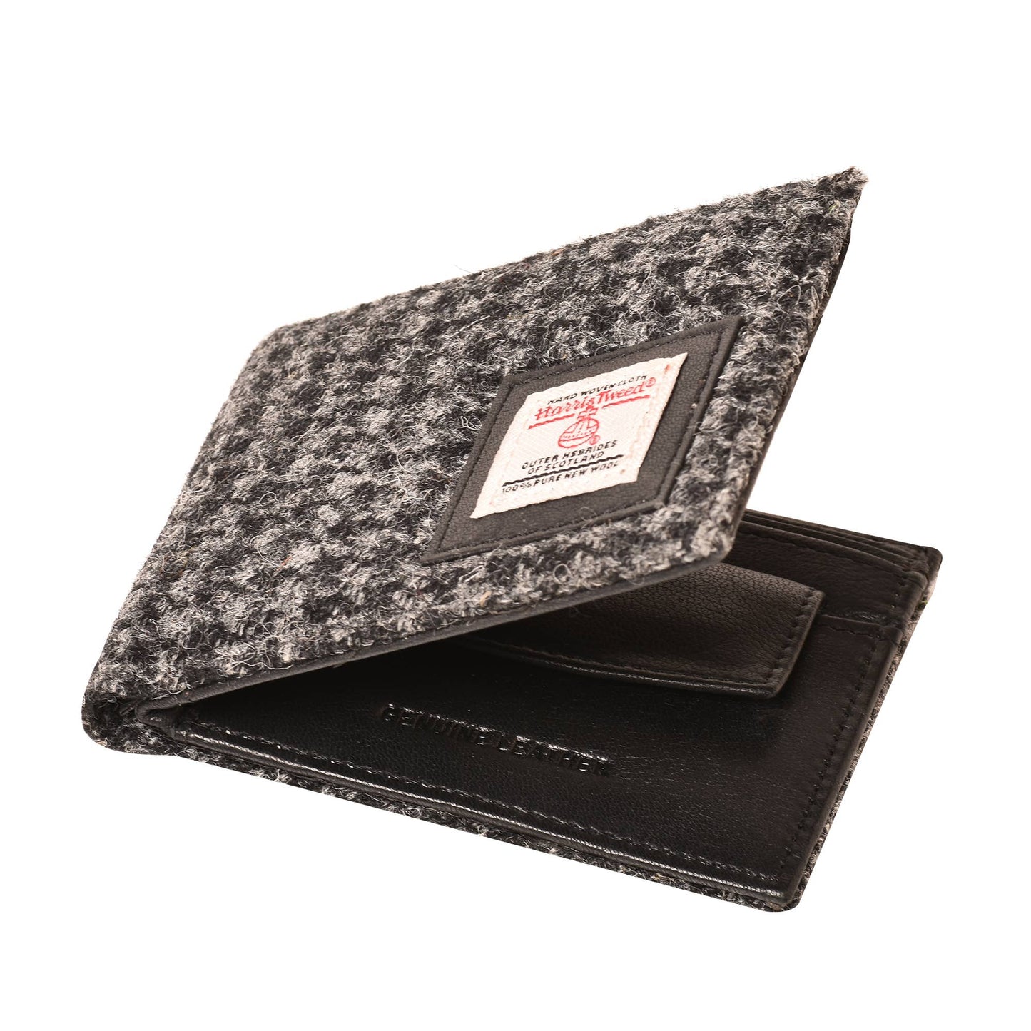 Harris Tweed Wallet Card Pocket Curved Black