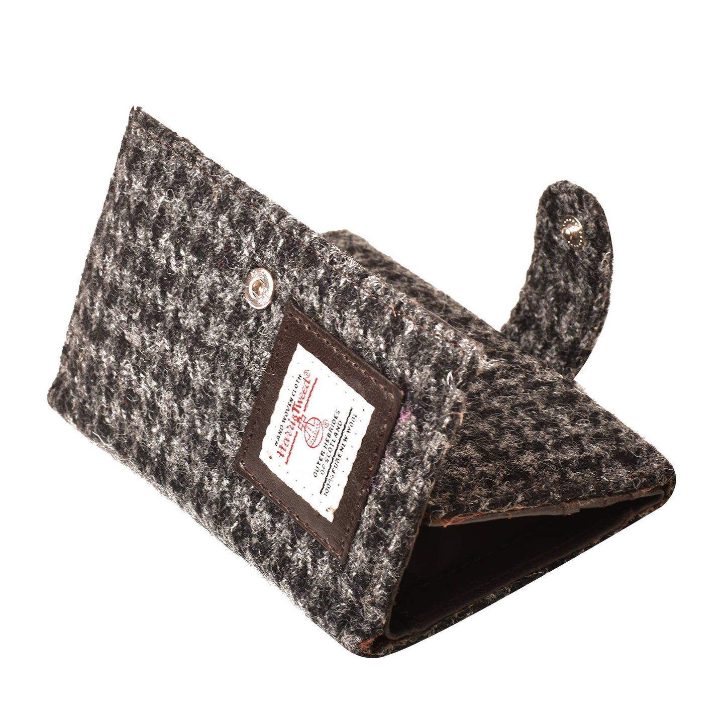Harris Tweed Wallet Trifold Flap Black