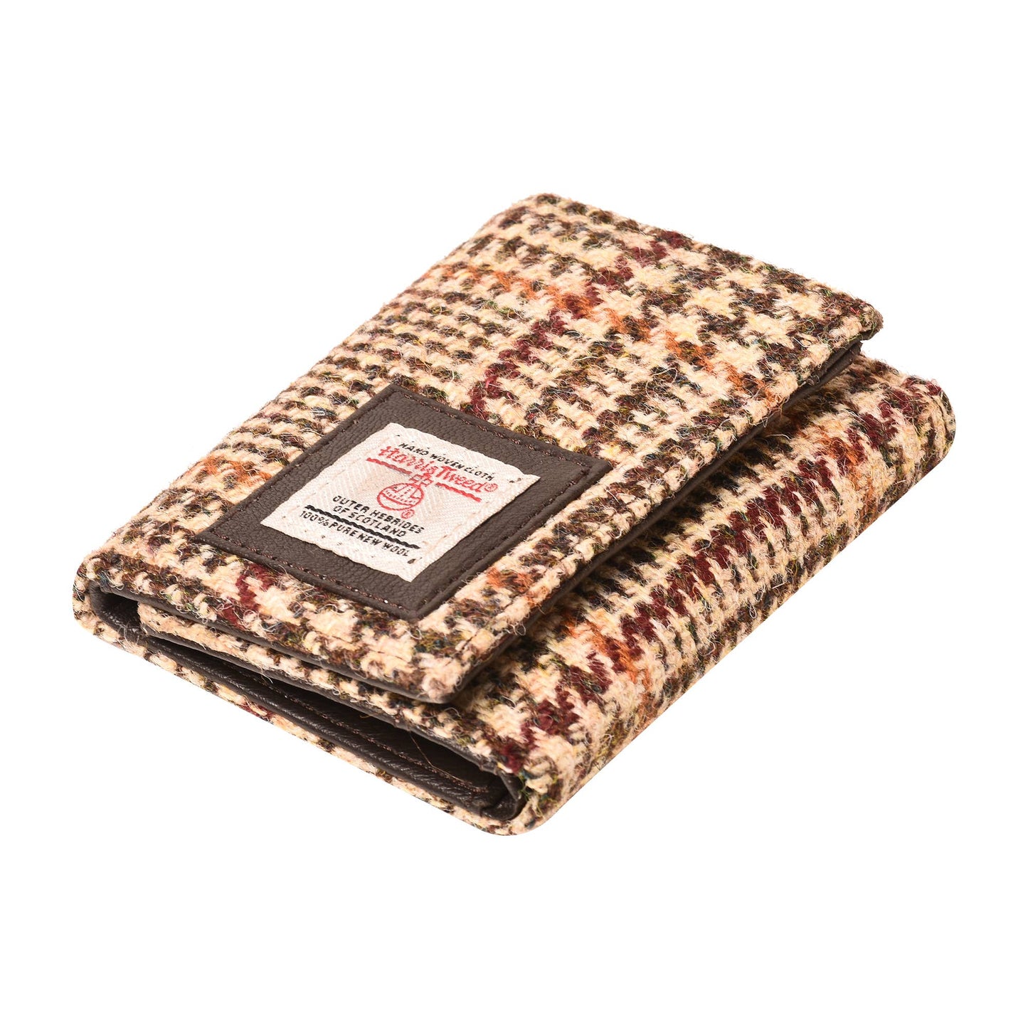 Harris Tweed Wallet Trifold Button Houndstooth