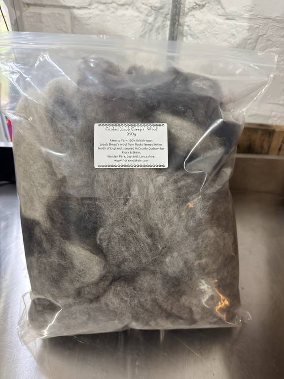 Washed & Carded Jacob’s Wool