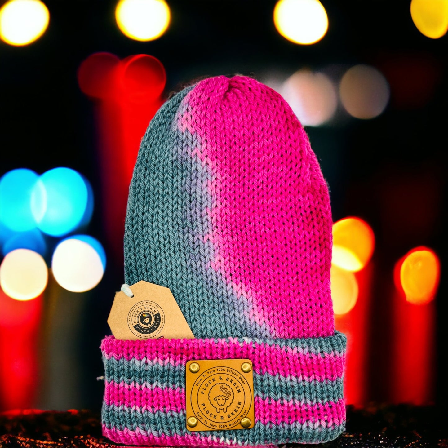 Pure Wool Beanie - Denim Rouge