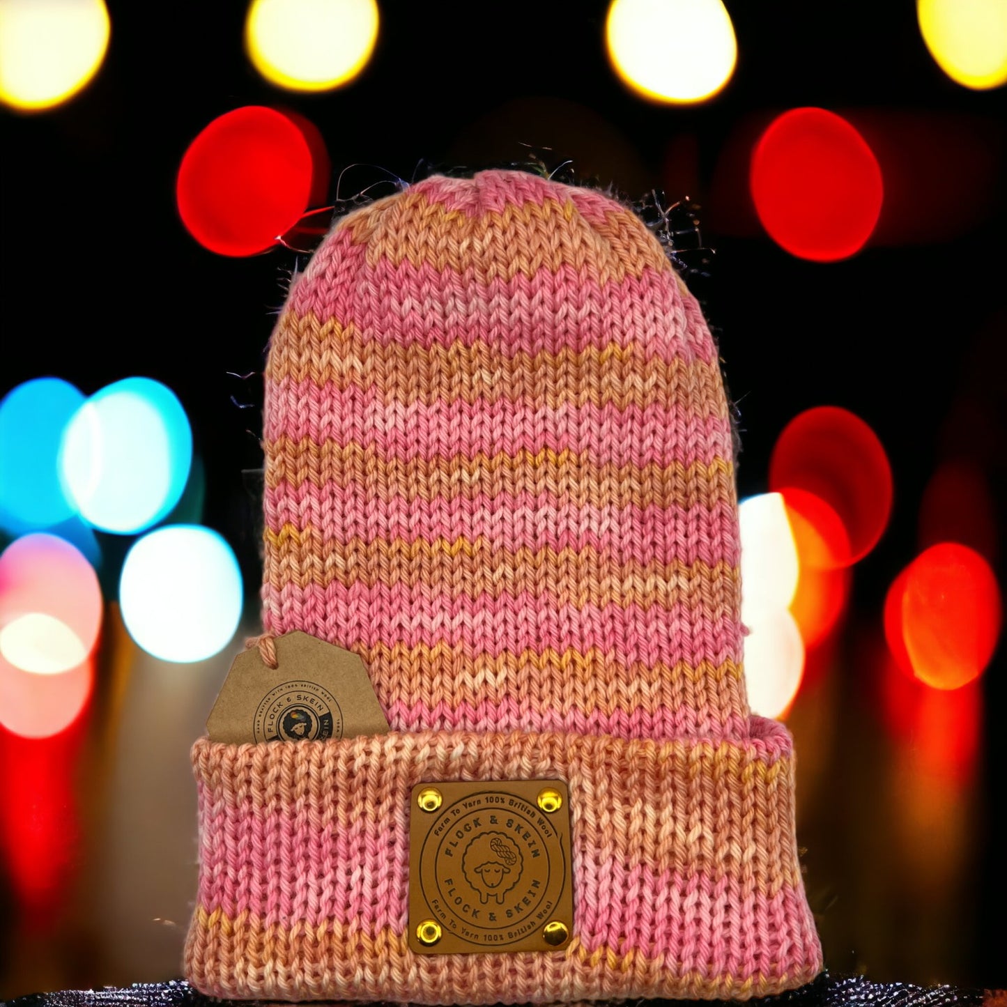 Pure Wool Beanie - Peachy in Pink