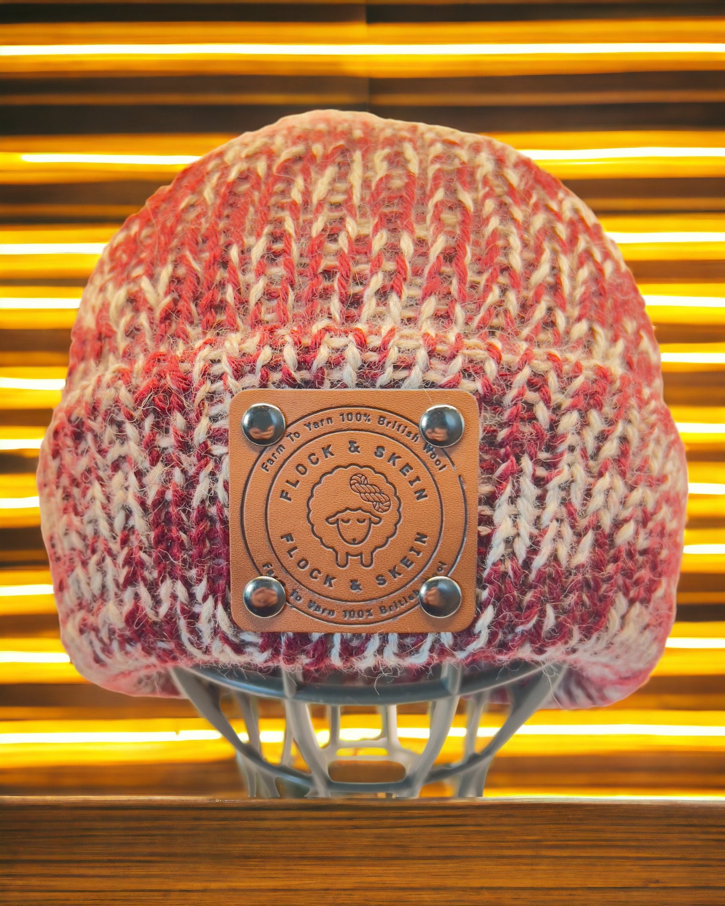 Pure Wool Merino Beanie - Fair Isle Beet