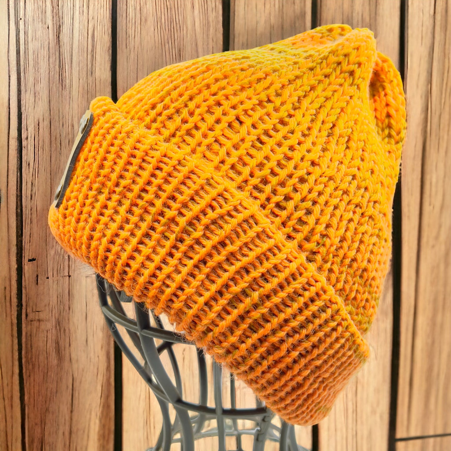 Pure Wool Merino Beanie - Tangerine Tiger