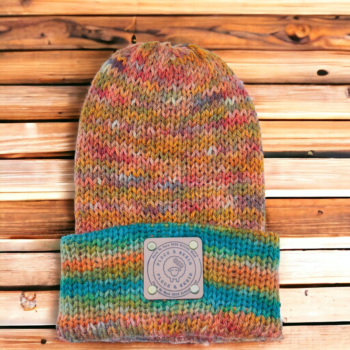 Pure Wool Beanie - Autumn Leaves