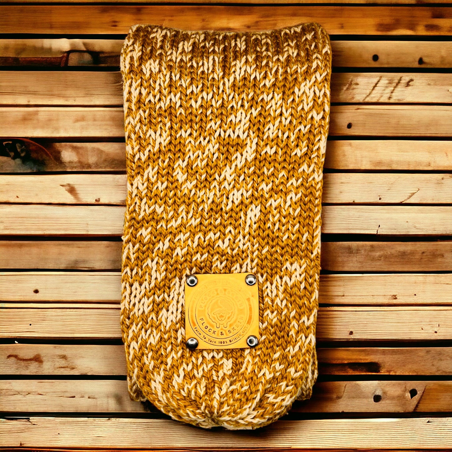 Pure Wool Merino Scarf - Fair Isle Barley