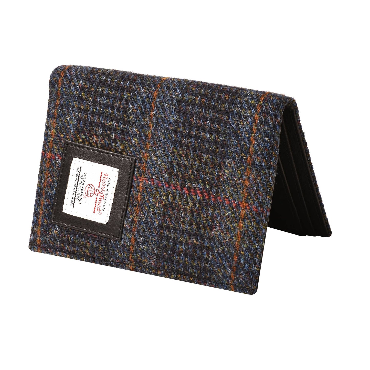 Harris Tweed Wallet Big Bifold Navy Blue