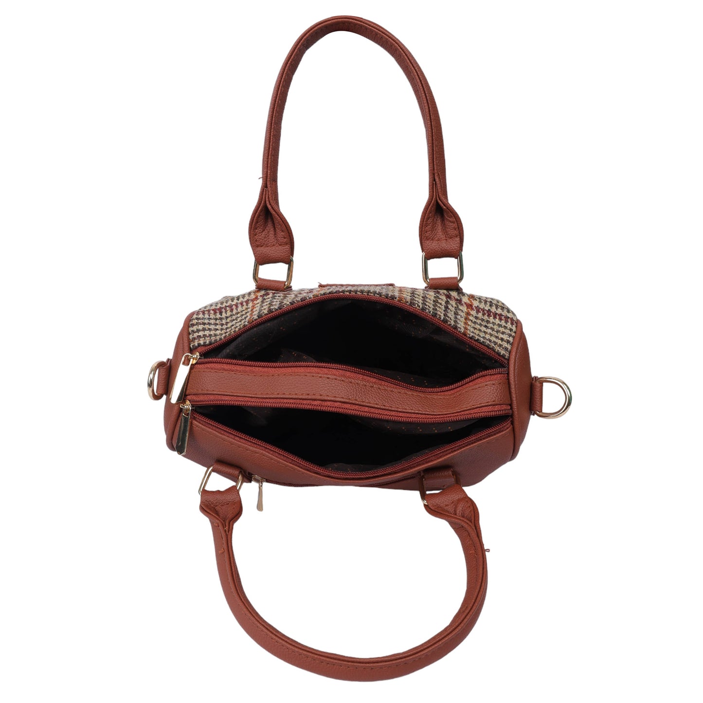 Harris Tweed Bowling Hand Bag Houndstooth