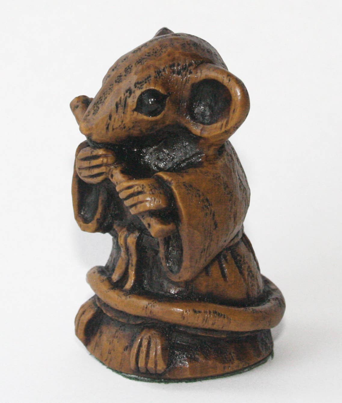 Church Mouse Playing Flute Reproduction carving ornament.