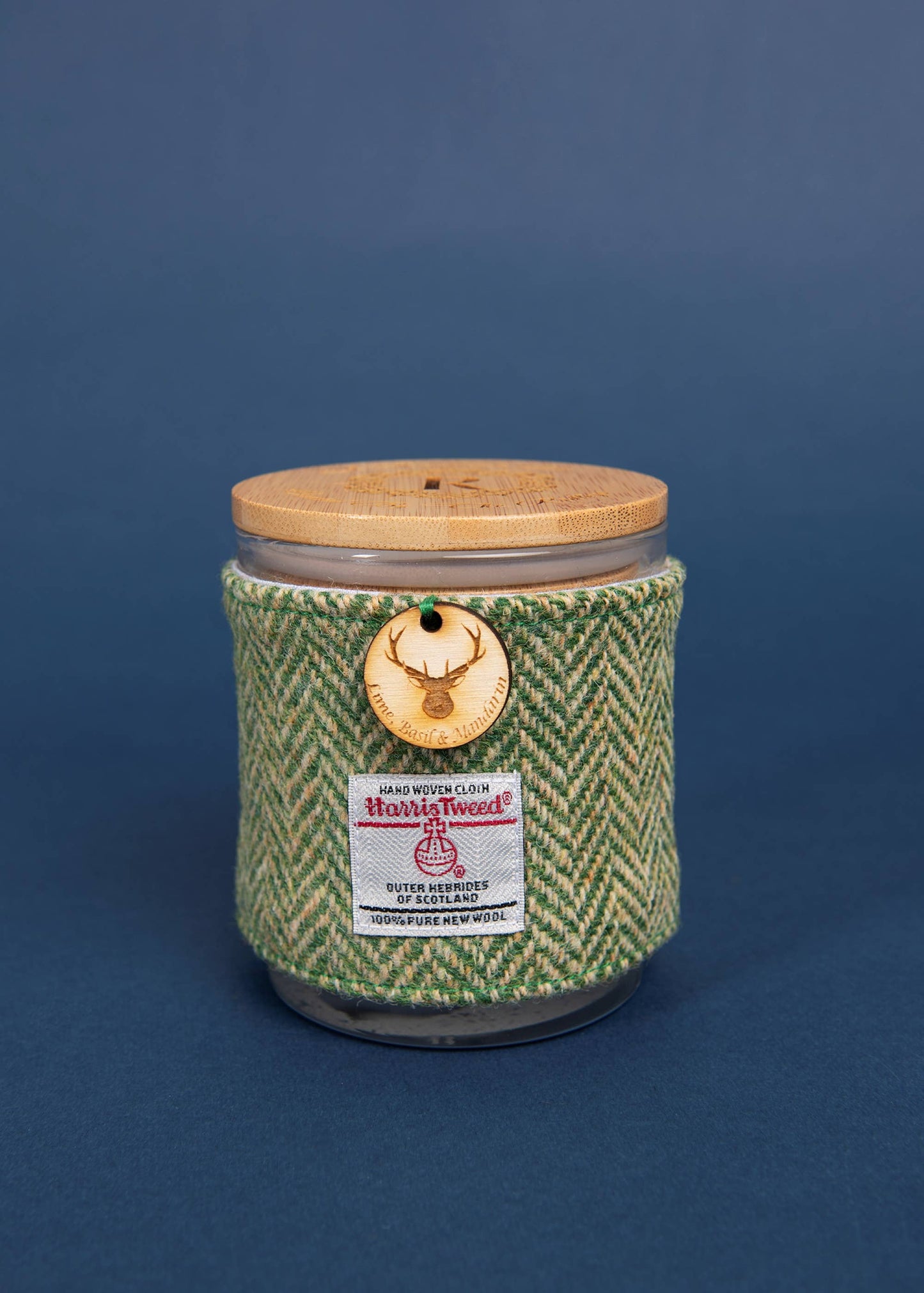 Lime, Basil & Mandarin Candle with Harris Tweed Sleeve