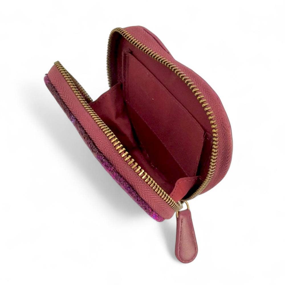 Heart Purse Purple Check
