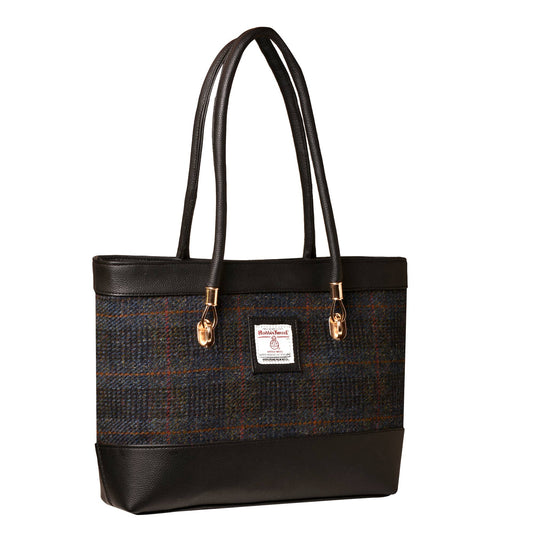 Harris Tweed Tote Bag Navy Blue