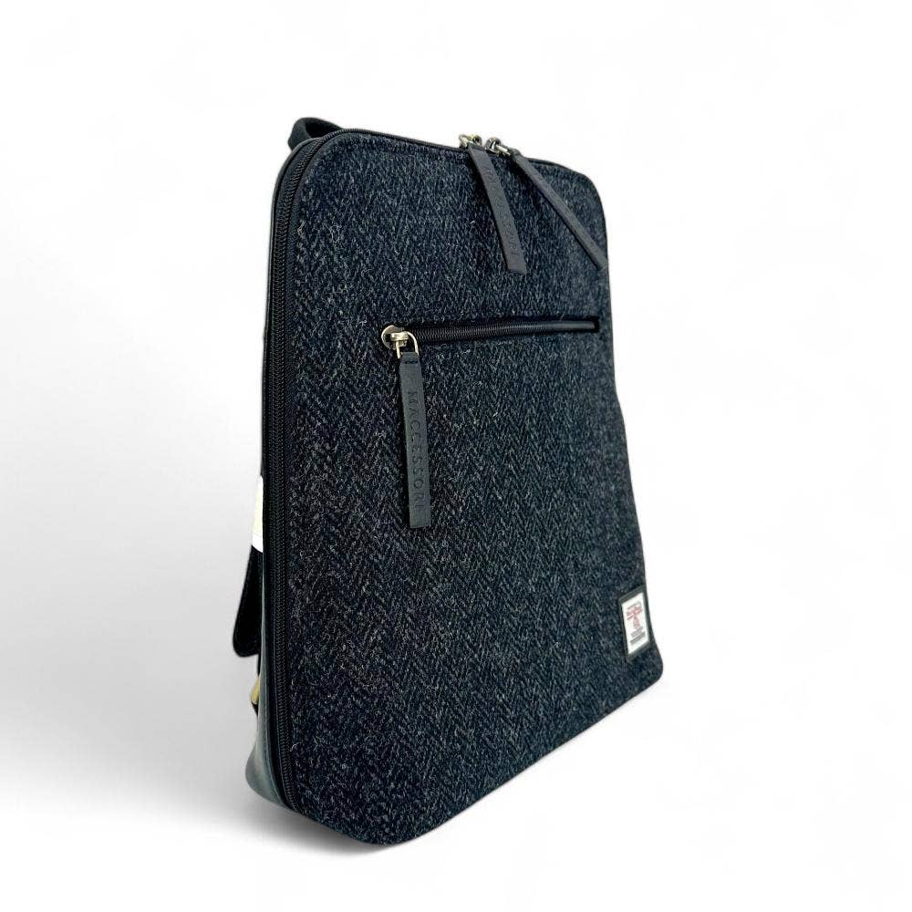 Large Backpack in Charcoal Tweed