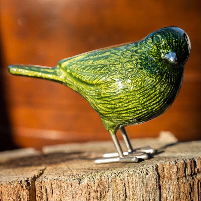Brushed Lime Bird 12.5 cm