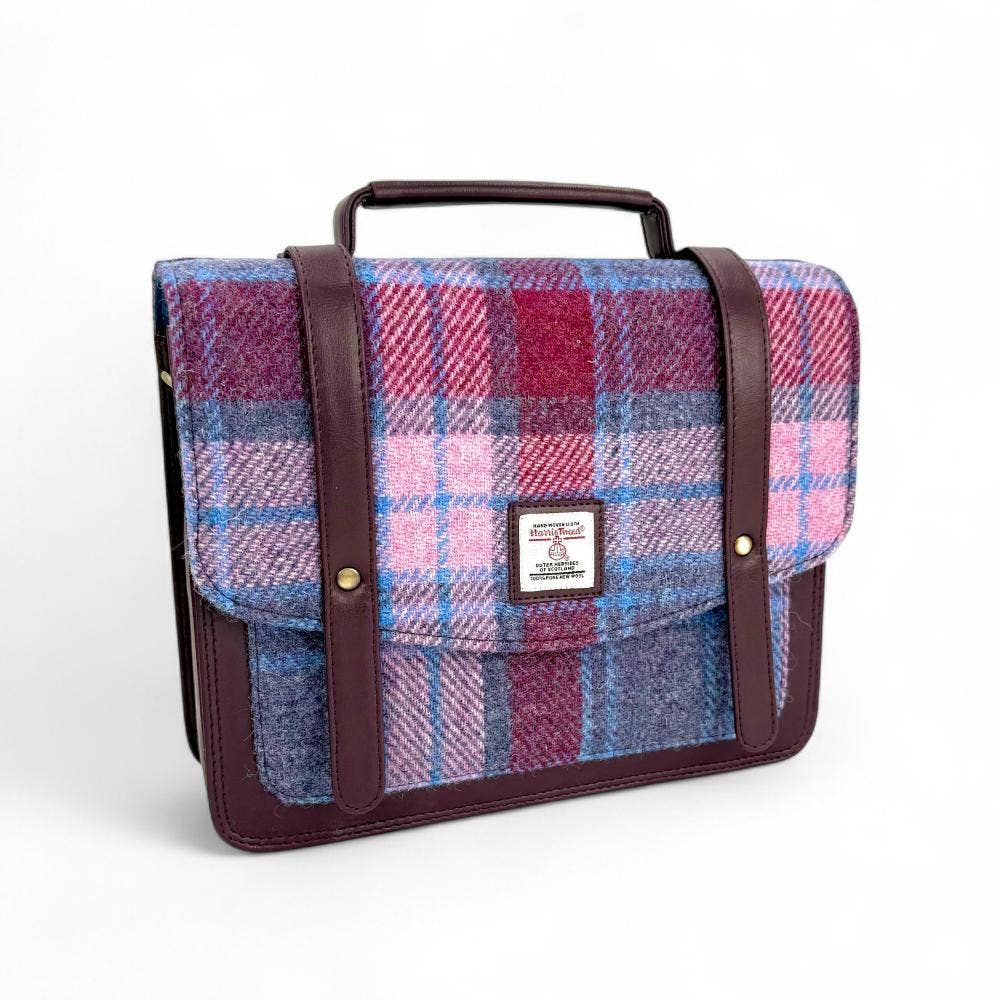 Harris Tweed Ladies Messenger Bag Pastel Pink
