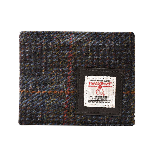 Harris Tweed Wallet Both Side Card Navy Blue