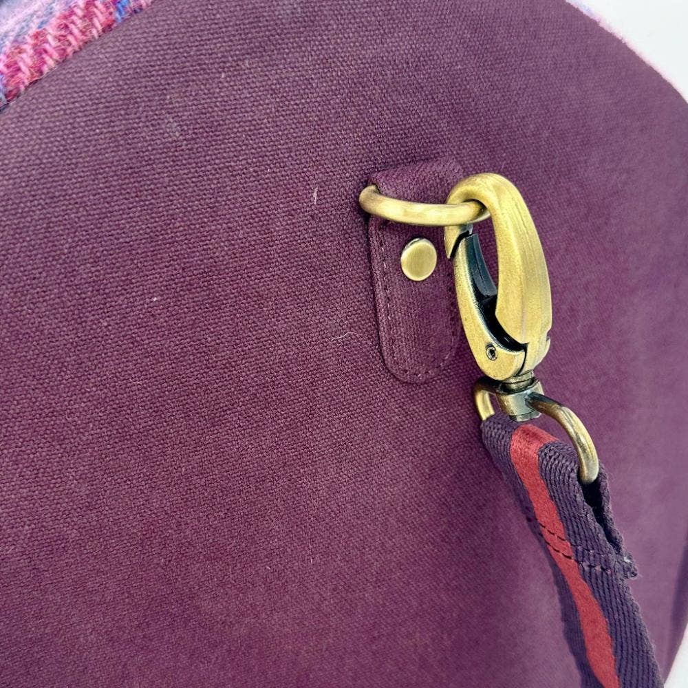 Harris Tweed Barrell Holdall Weekender Bag Pastel Pink