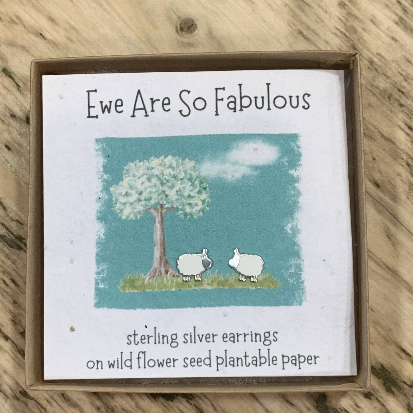 Boxed Sterling Silver Ewe Are So Fabulous Earrings 