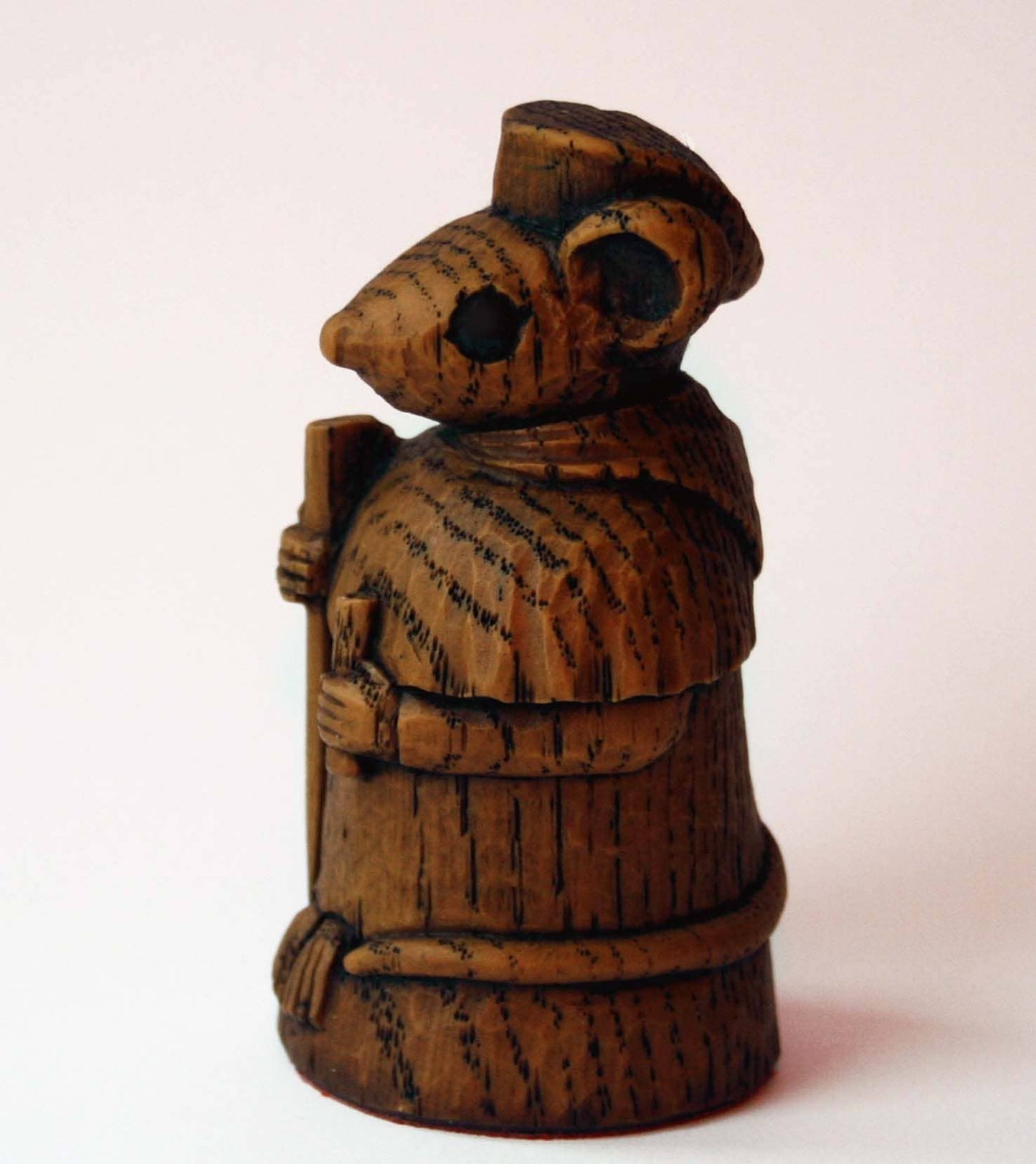 Church Mouse with Cardinal.  Reproduction carving Ornament.