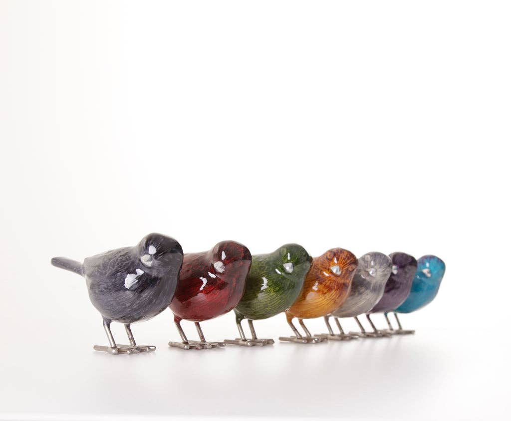 Brushed Lime Bird 12.5 cm