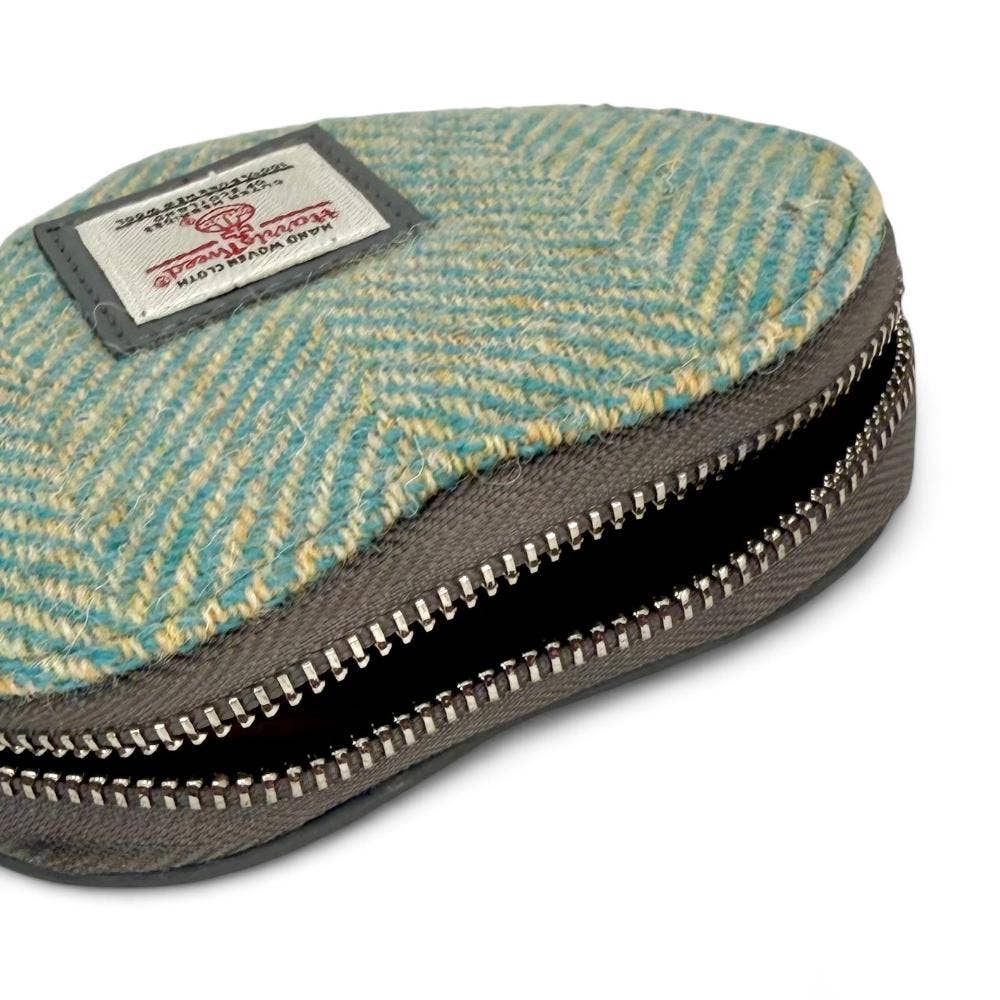 Heart Purse Turquoise Herringbone