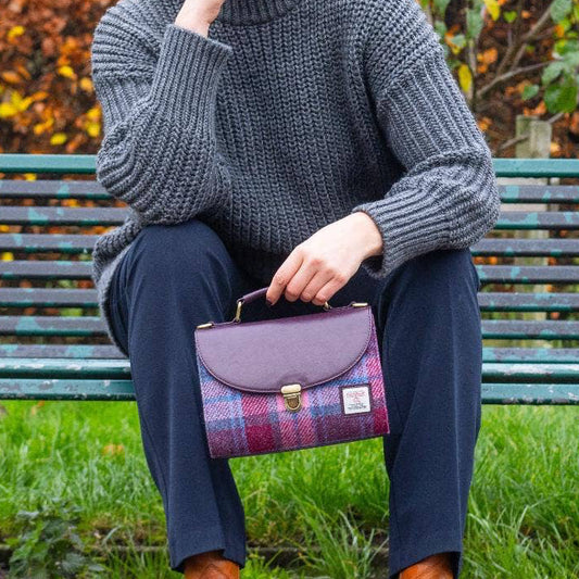 Harris Tweed Ladies Mini Day Satchel Bag Pastel Pink