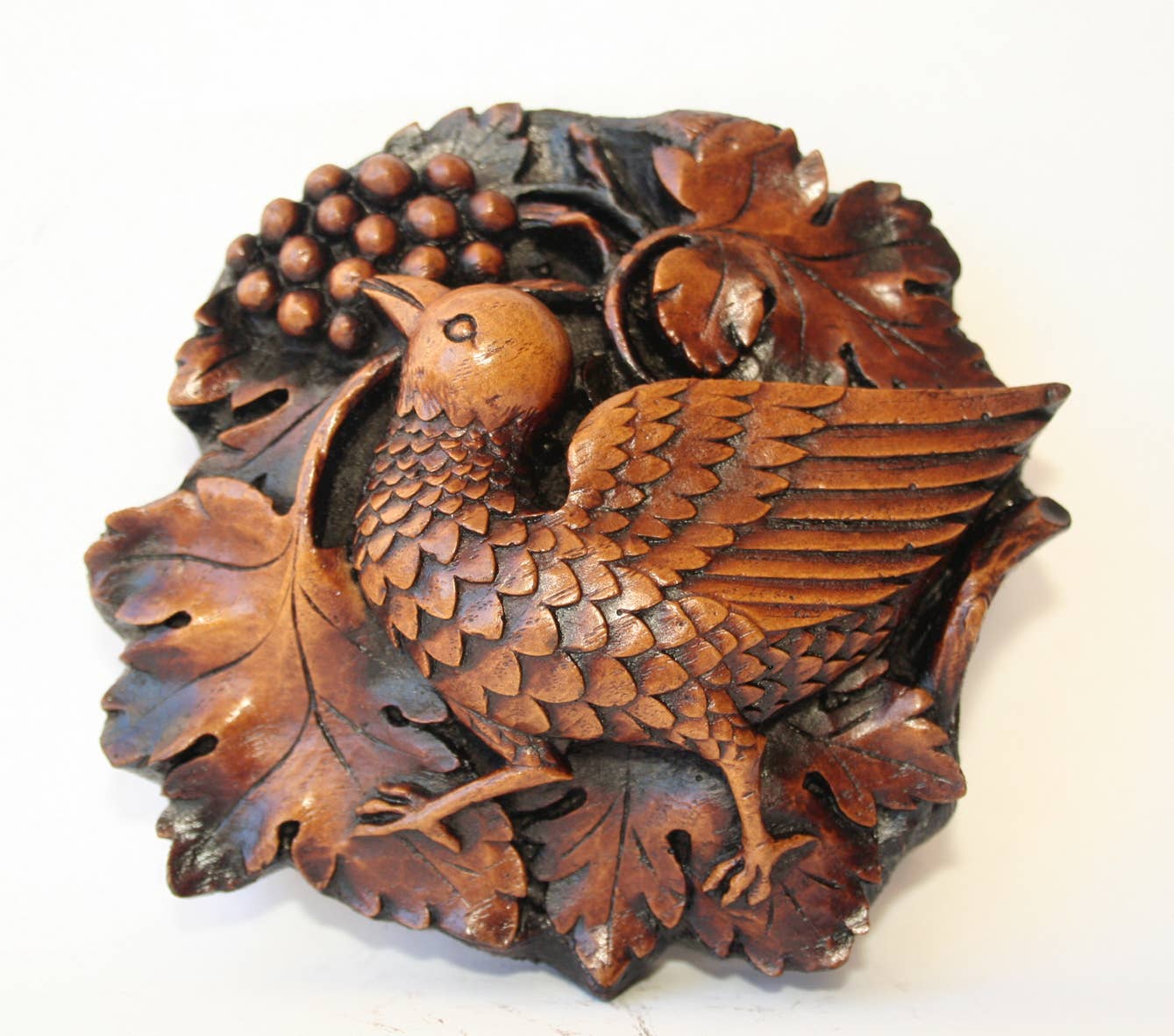 Bird Pecking Grapes - Reproduction Lincoln Cathedral Carving