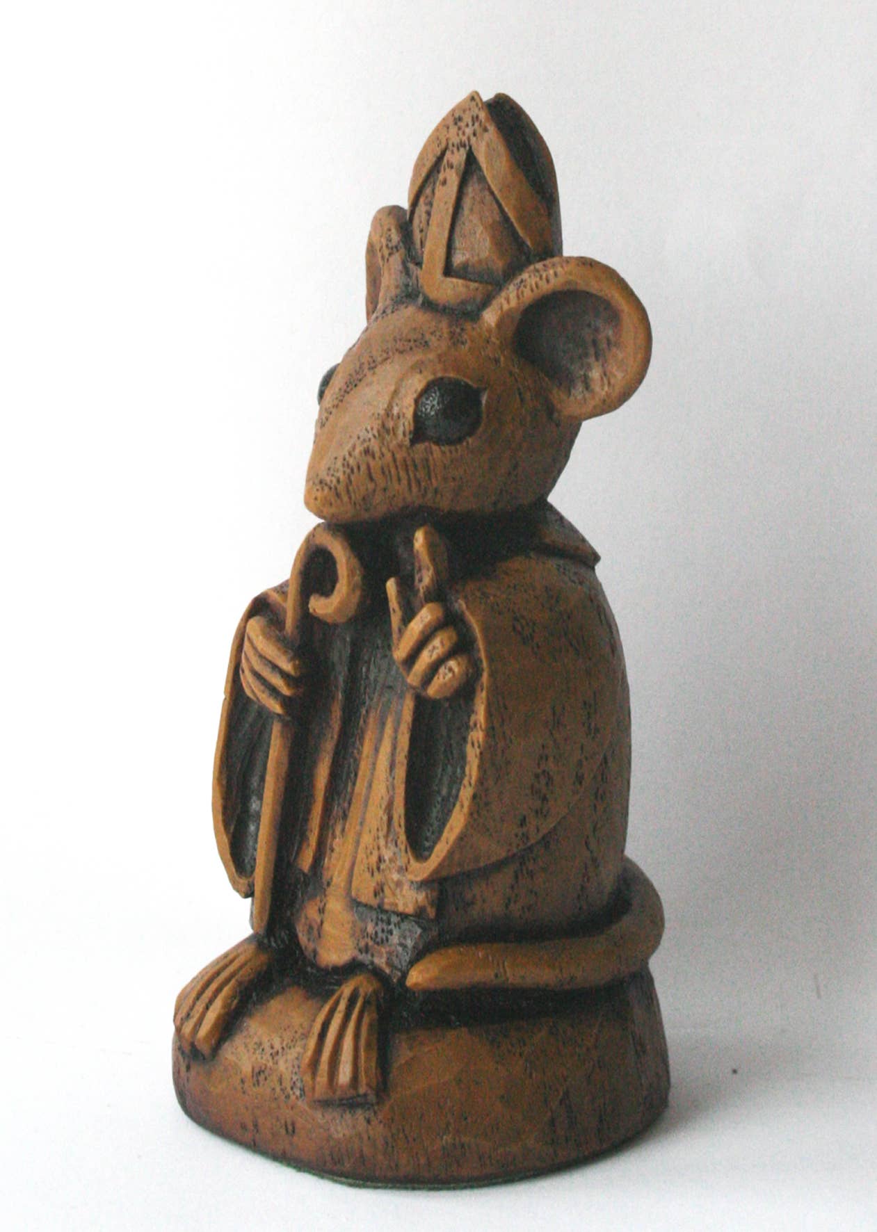 The Bishop. Church Mouse reproduction carving ornament gift.