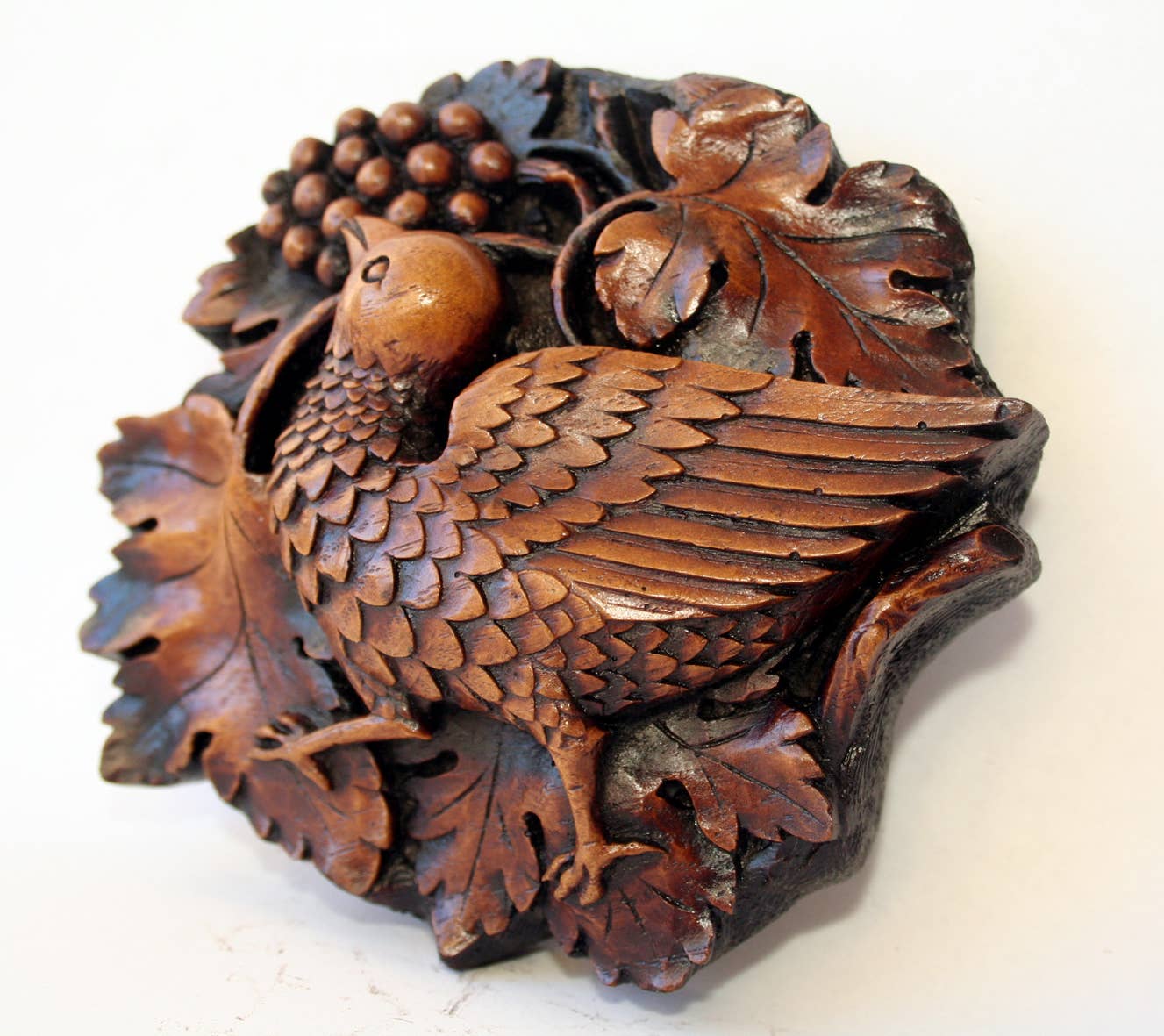 Bird Pecking Grapes - Reproduction Lincoln Cathedral Carving