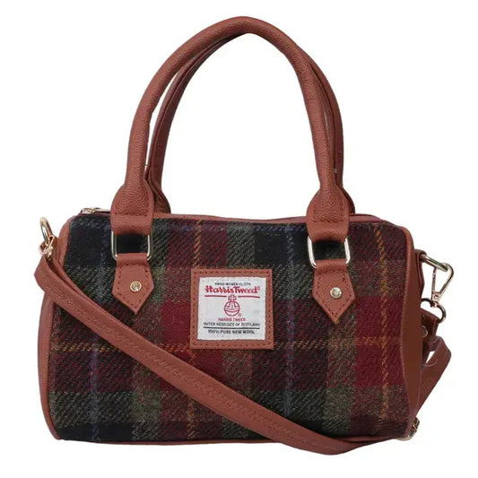 Harris Tweed Bowling Hand Bag Red