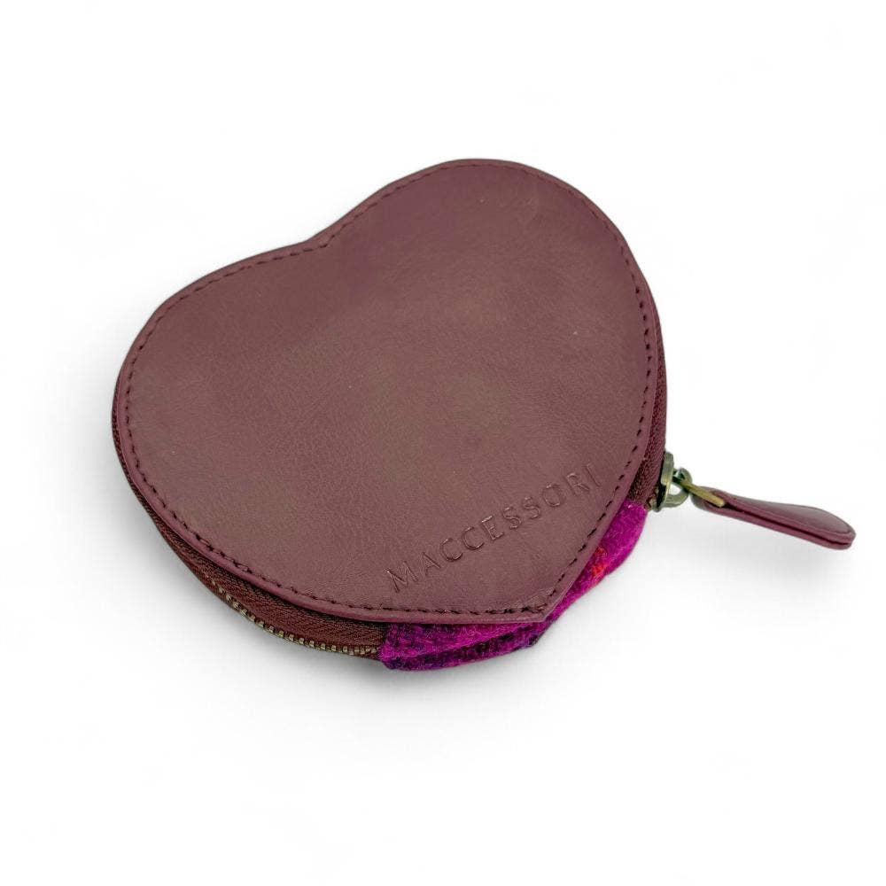 Heart Purse Purple Check
