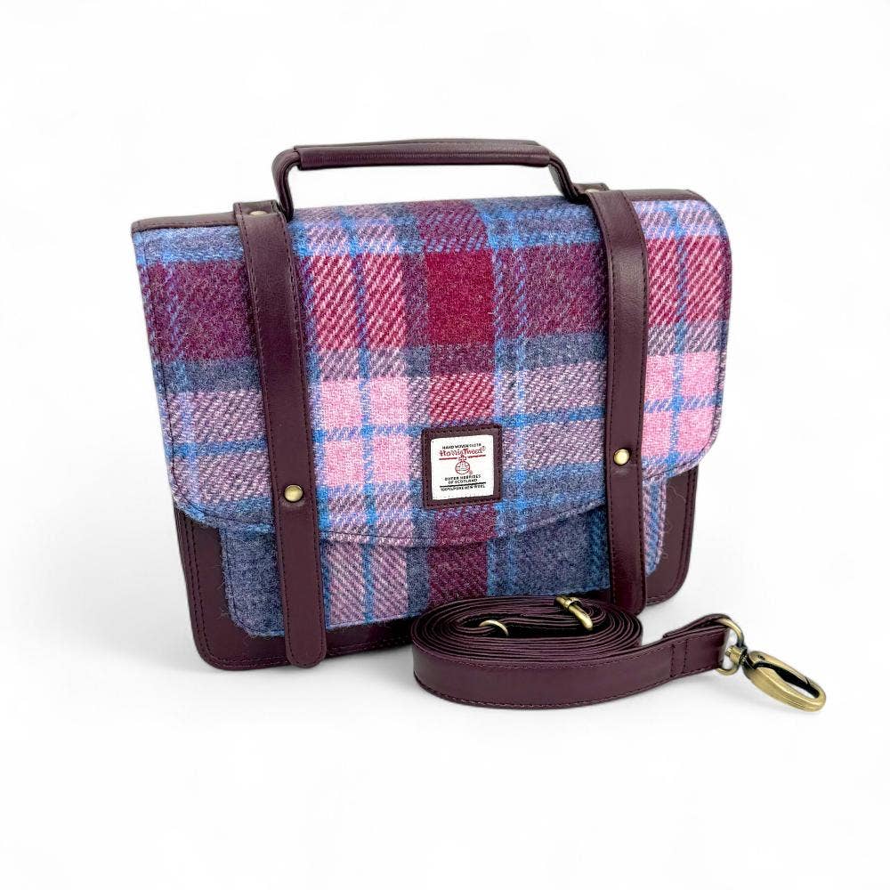 Harris Tweed Ladies Messenger Bag Pastel Pink