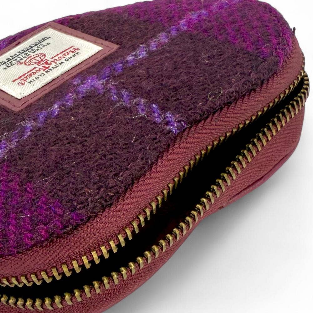 Heart Purse Purple Check