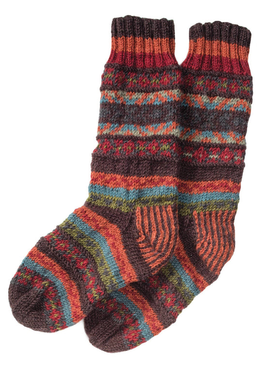 Fair isle Knitted Pure Wool Socks