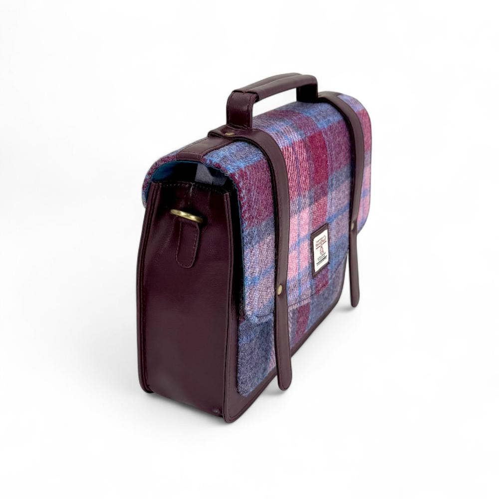 Harris Tweed Ladies Messenger Bag Pastel Pink