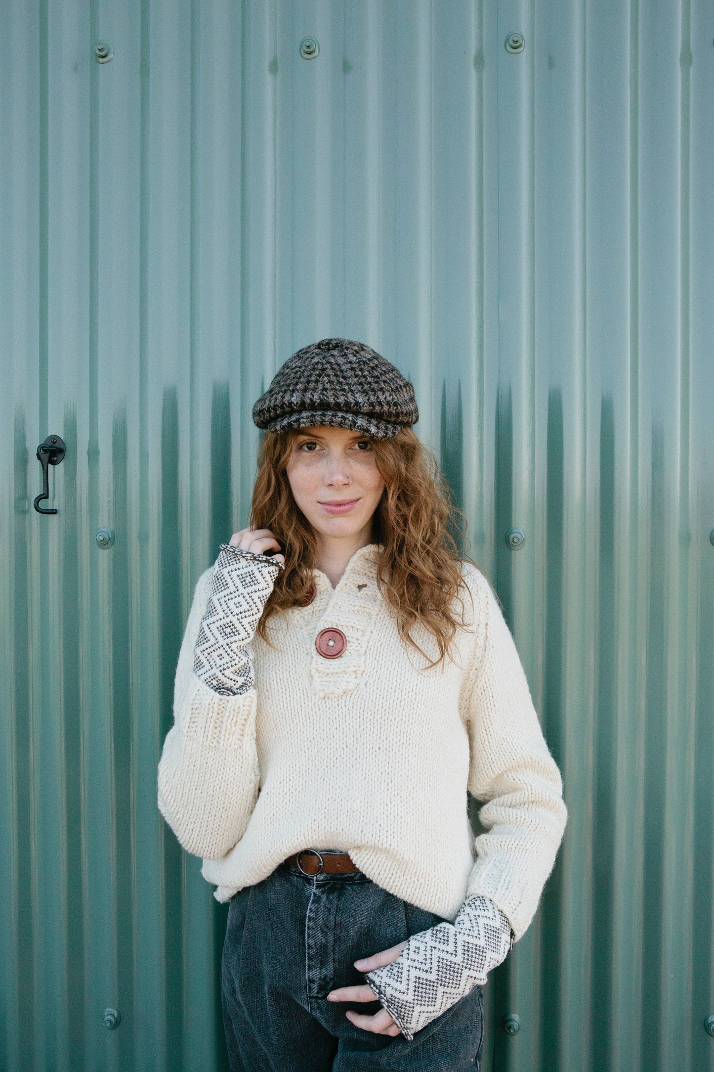 British Romney Traditional Flat cap Dogtooth