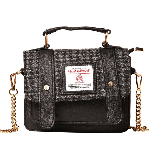 Harris Tweed Satchel Bag Black