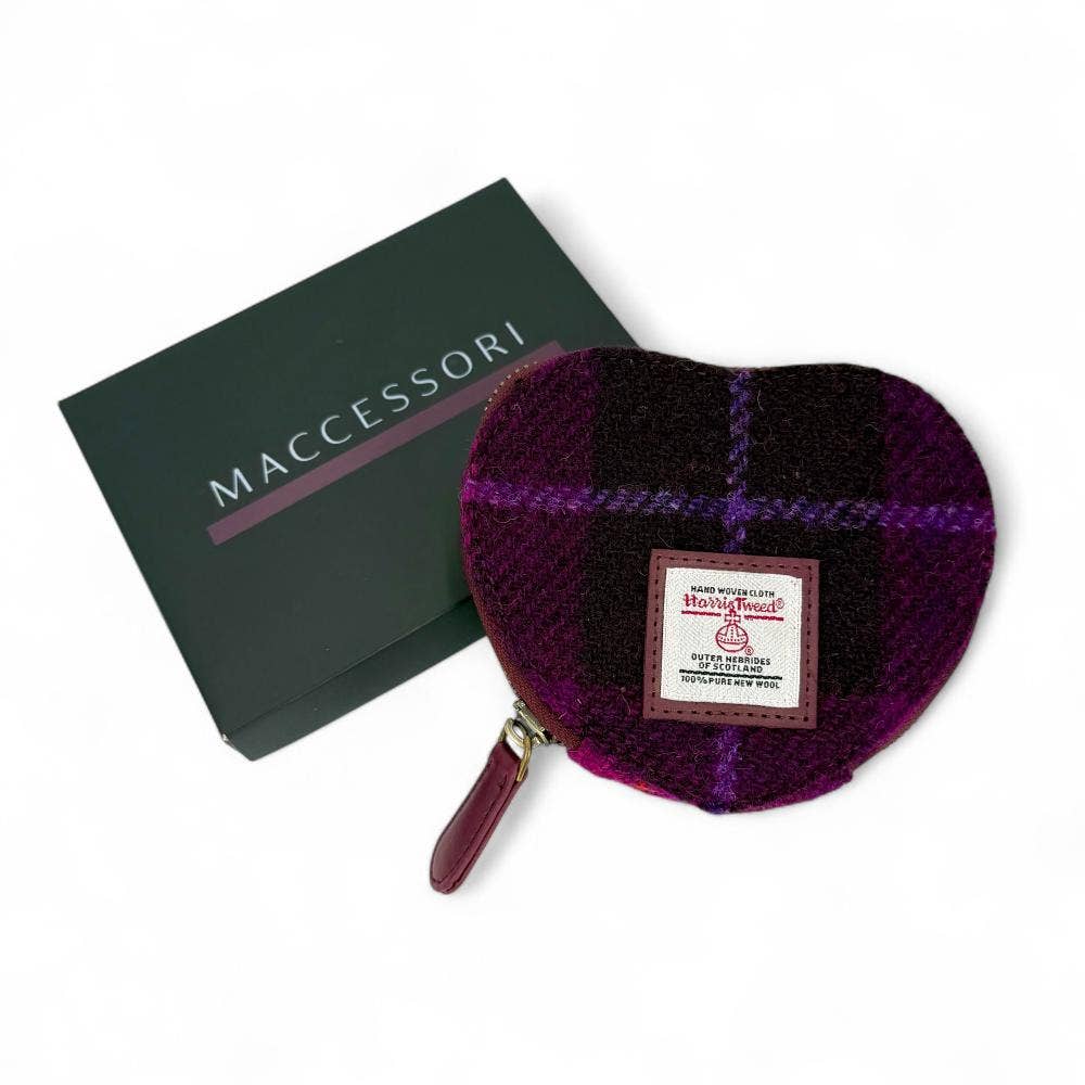 Heart Purse Purple Check