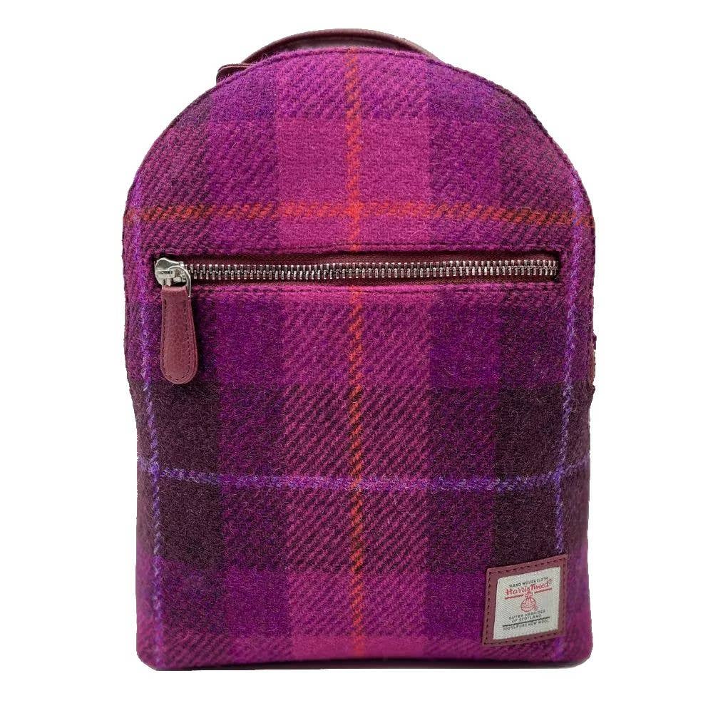 Harris Tweed Backpack Purple Check