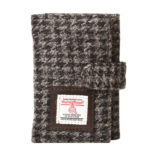 Harris Tweed Wallet Trifold Flap Black